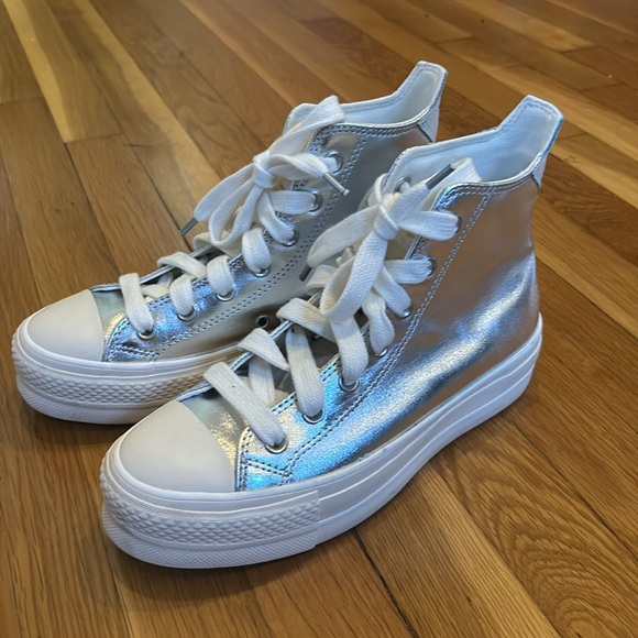 Converse Chuck Taylor All Star Lift Metallic High Top Platform Sneaker - Picture 7 of 11